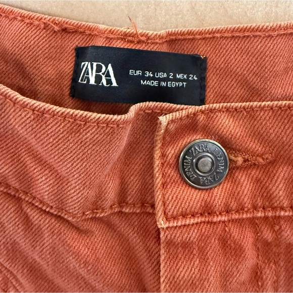Zara Stylish Orange Women's Jeans With Detailed Stitching - Picture 6 of 12